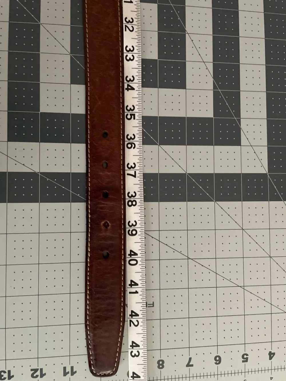 Men’s Italian Full Grain Leather Brown Belt With Brass Hardware Size 38